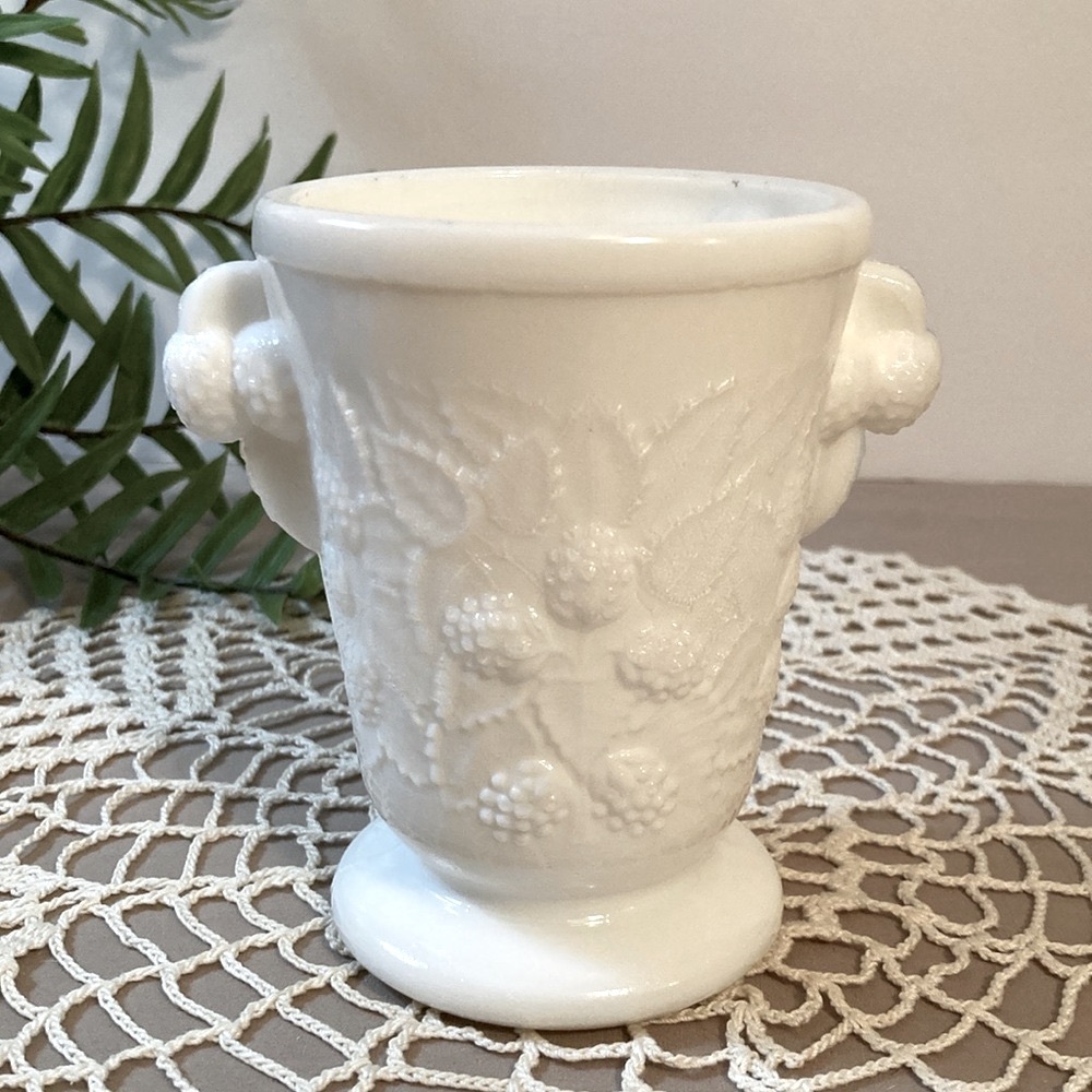 Vintage Milk Glass Berry Vase - Picture 8 of 14